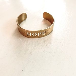 Rustic cuff “Hope” bracelet
